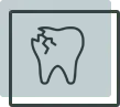 Tooth with dental instrument icon representing dental care and treatment services.
