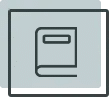 Simplified dental office icon featuring a closed book or document symbol in gray.