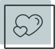 Two overlapping hearts outlined in a simple line drawing style on light background.