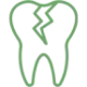 Cracked tooth icon representing dental damage and repair services